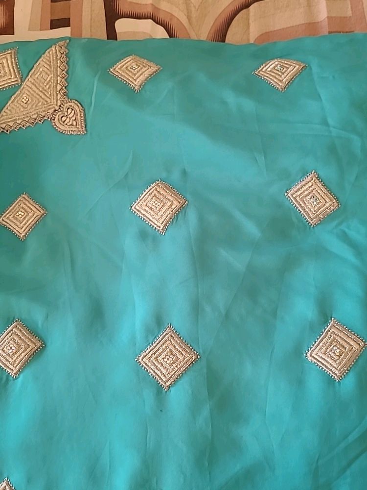 Pure Creap Saree With Work