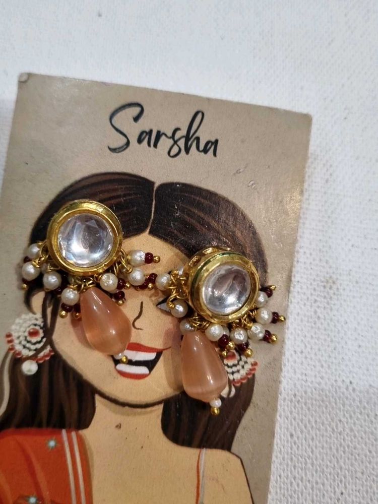 Exquisite Pearl and Stone Earrings