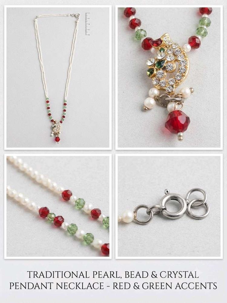 Elegant Pearl &amp; Crystal Pendant Necklace