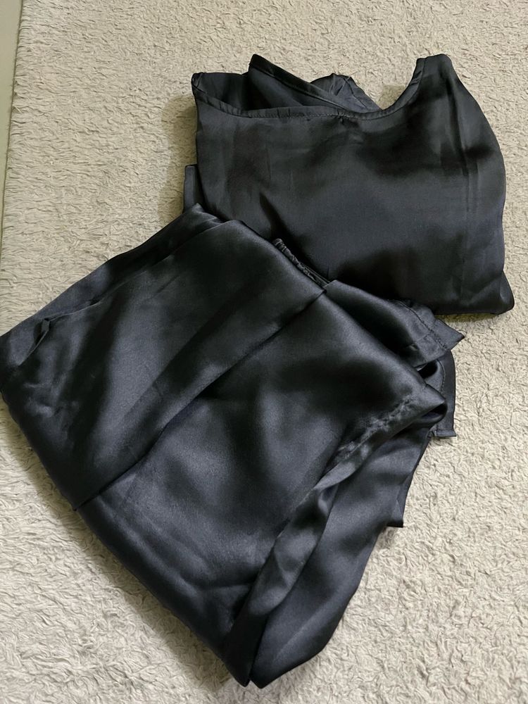 Satin Black cord set