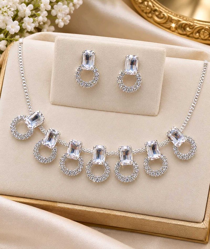 Sparkling Crystal Necklace &amp; Earring Set