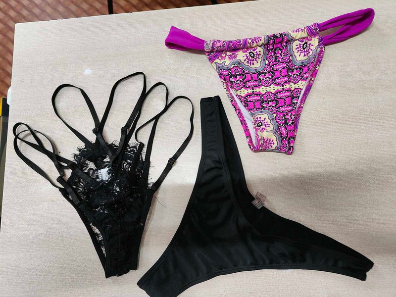 Lace &amp; Print Panty Set