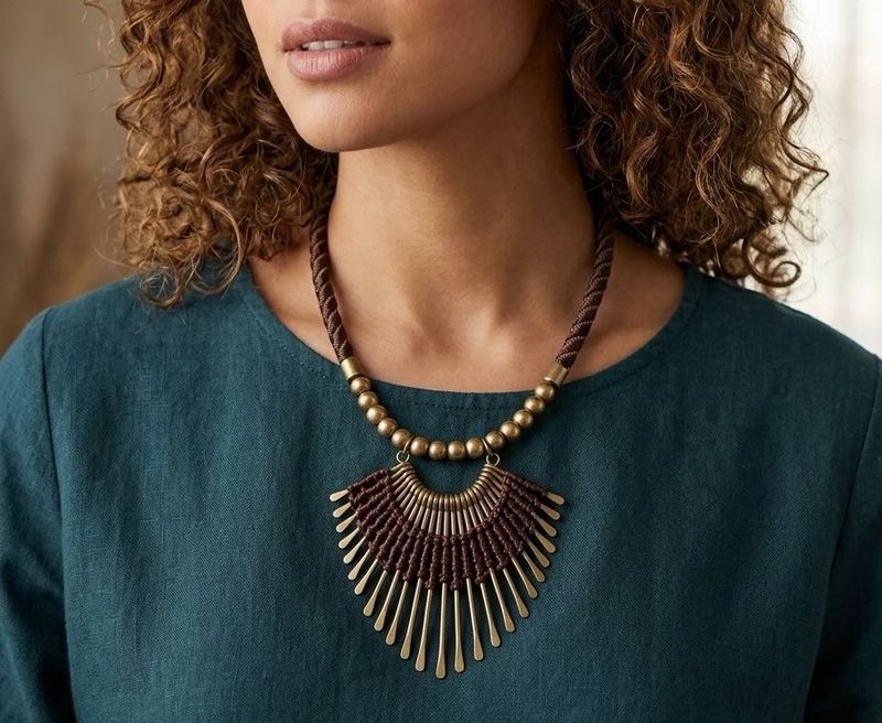 Boho Fan Statement Necklace