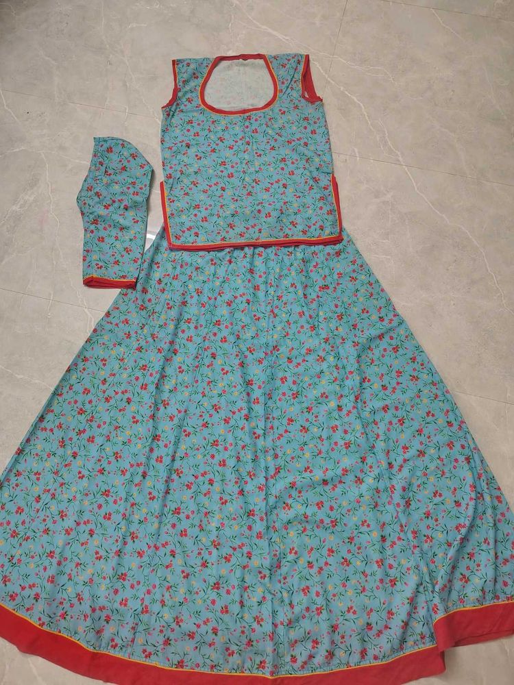Blue Floral rajputi suit