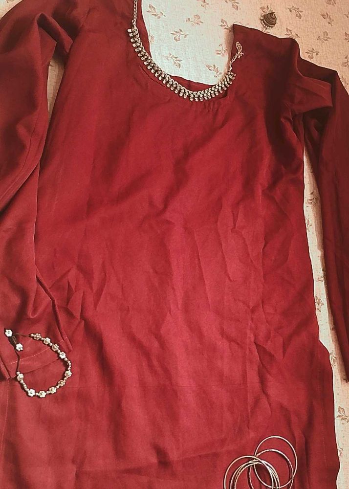 Maroon Short Kurti - Elegant and Chic! ❤️