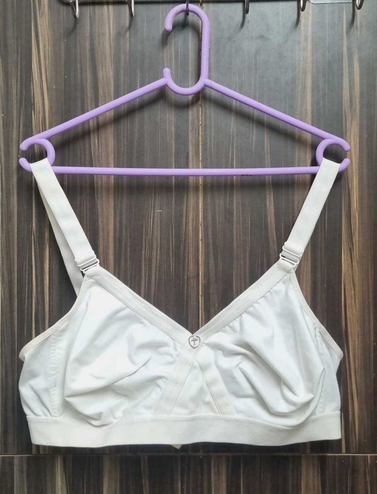 Trylo 44D White Cotton Bra
