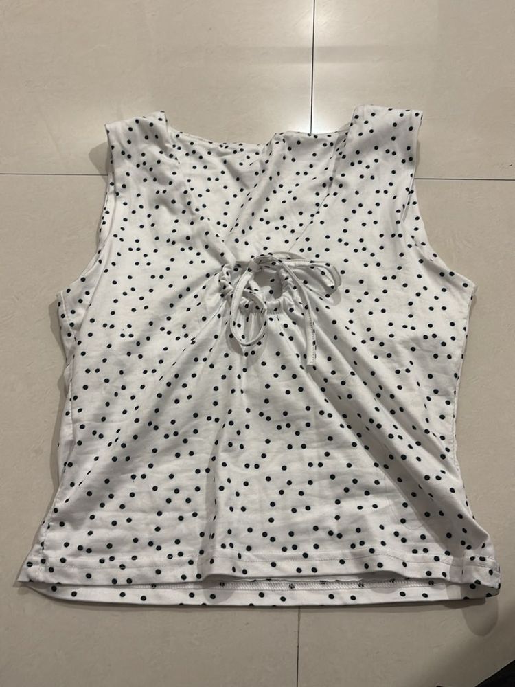 Polka Dot Tie-Back Tank