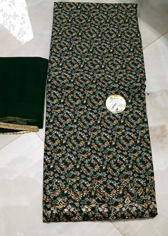 Designer Floral Print Dress Material with Dupatta