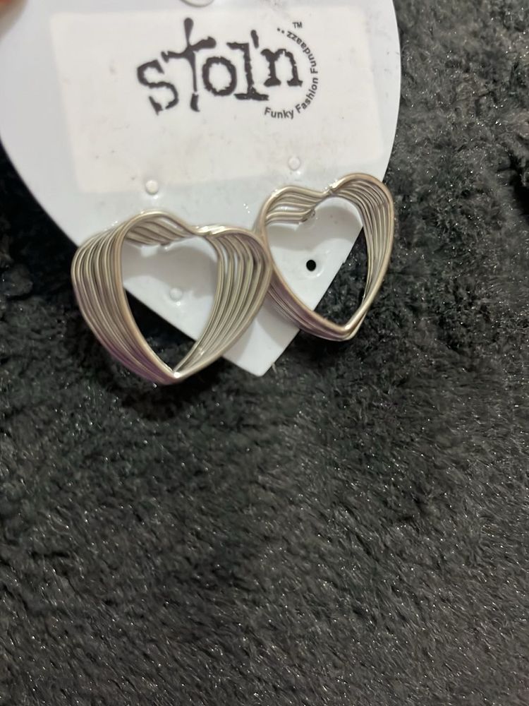 Funky Heart Hoop Earrings
