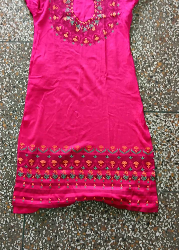 Pink Embroidered Kurta