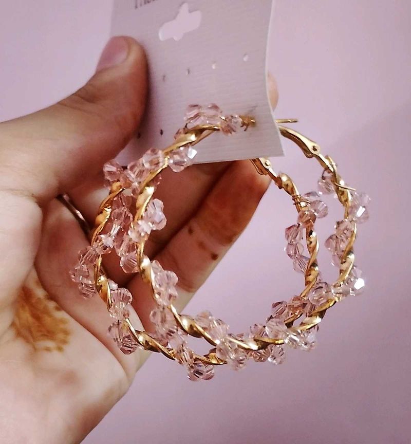Sparkling Crystal Hoop Earrings