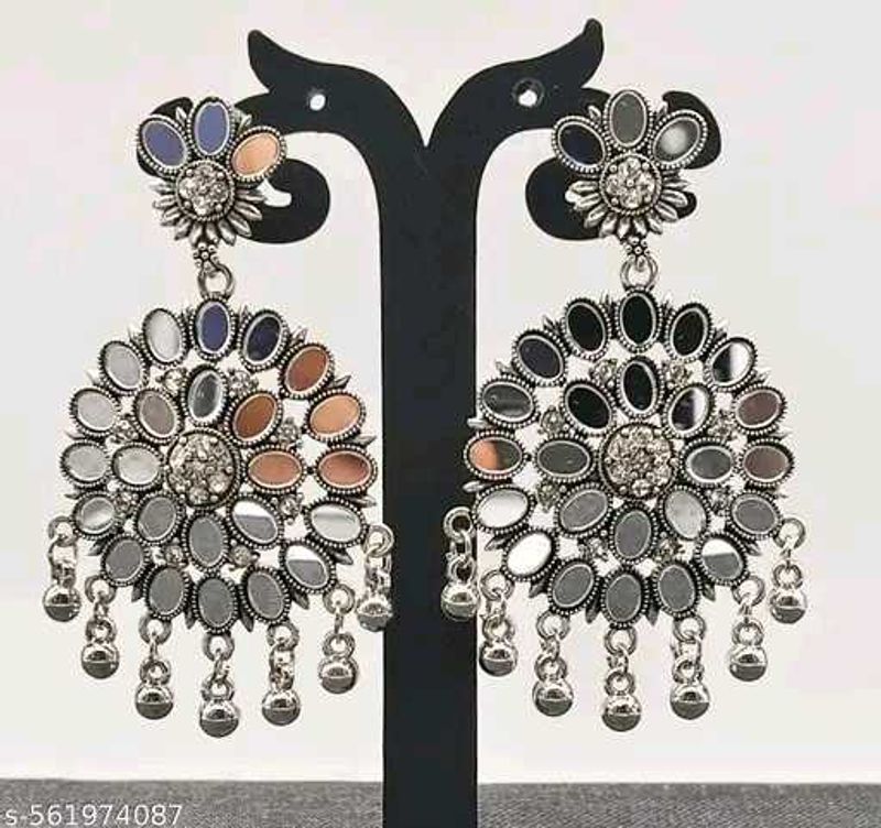Boho Mirror Work Dangle Earrings