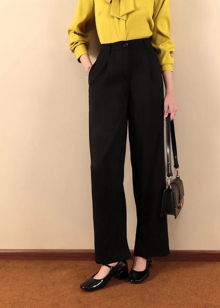 Classic Black Wide-Leg Trousers