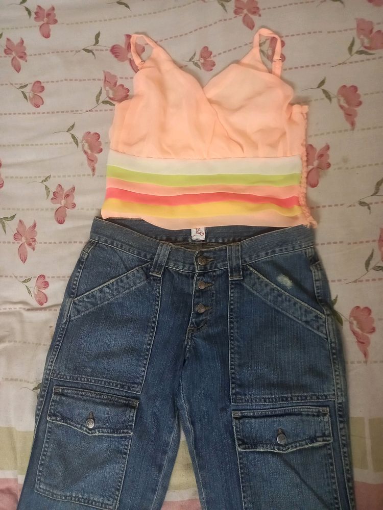 Peach Crop Top Available