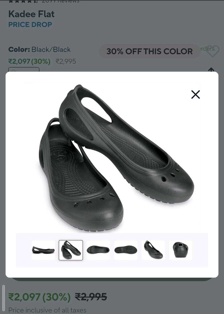Crocs Kadee Flat Black Ballet Flats w8.