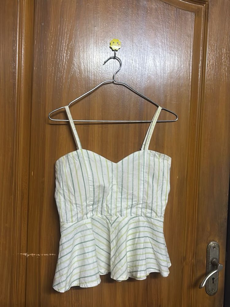 Striped Peplum Tank Top