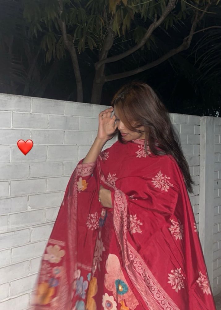Maroon Floral Kurta Set