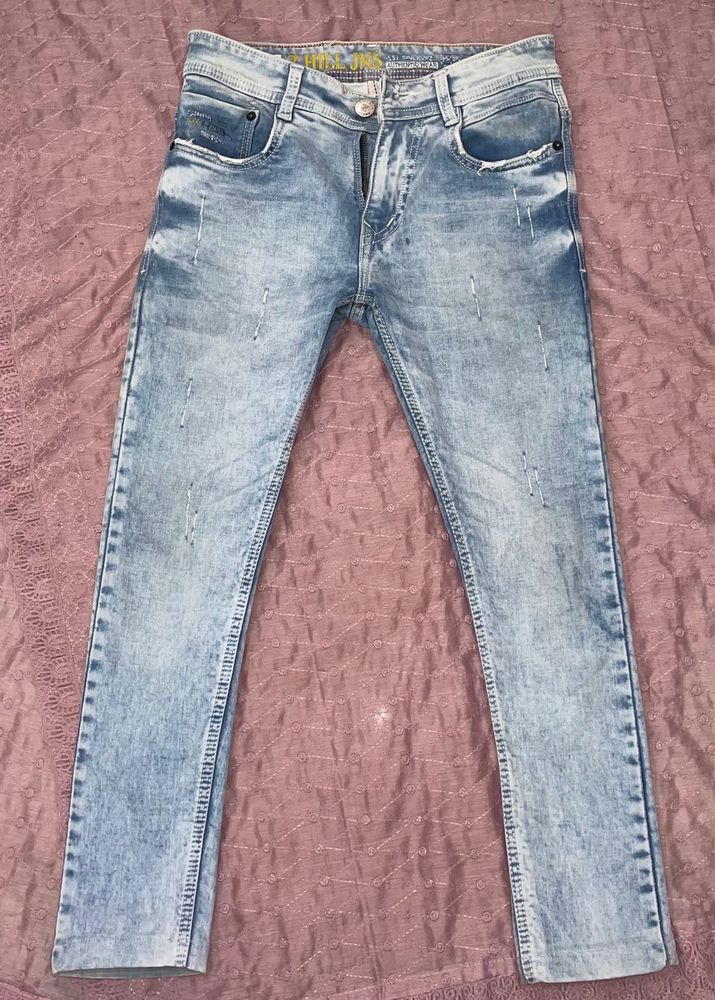 Men's Acid Wash Slim Fit Jeans