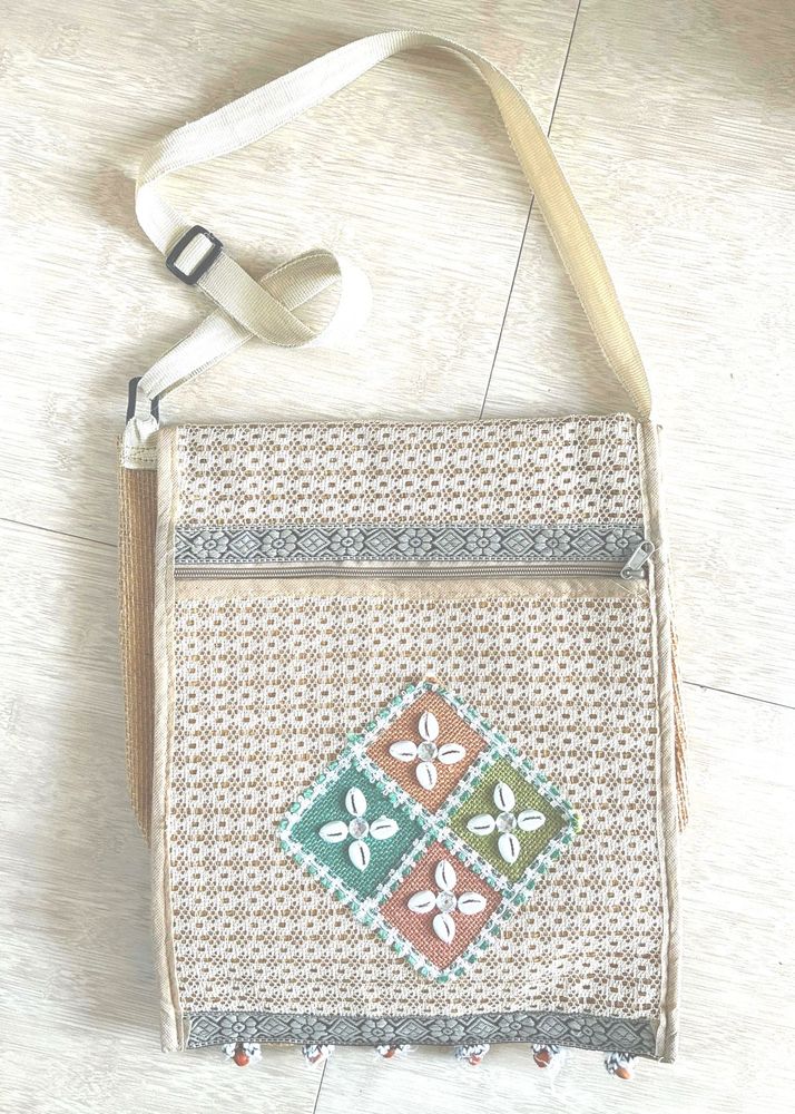 Boho Crossbody Bag with Shell Detail