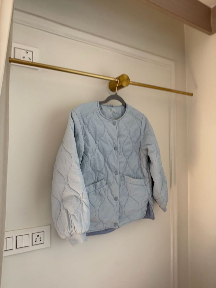 ZARA Light Blue Quilted Jacket