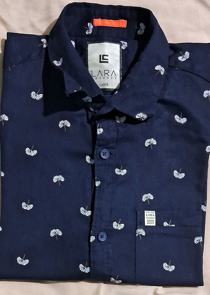 Lara Printed Blue Shirt For Sale