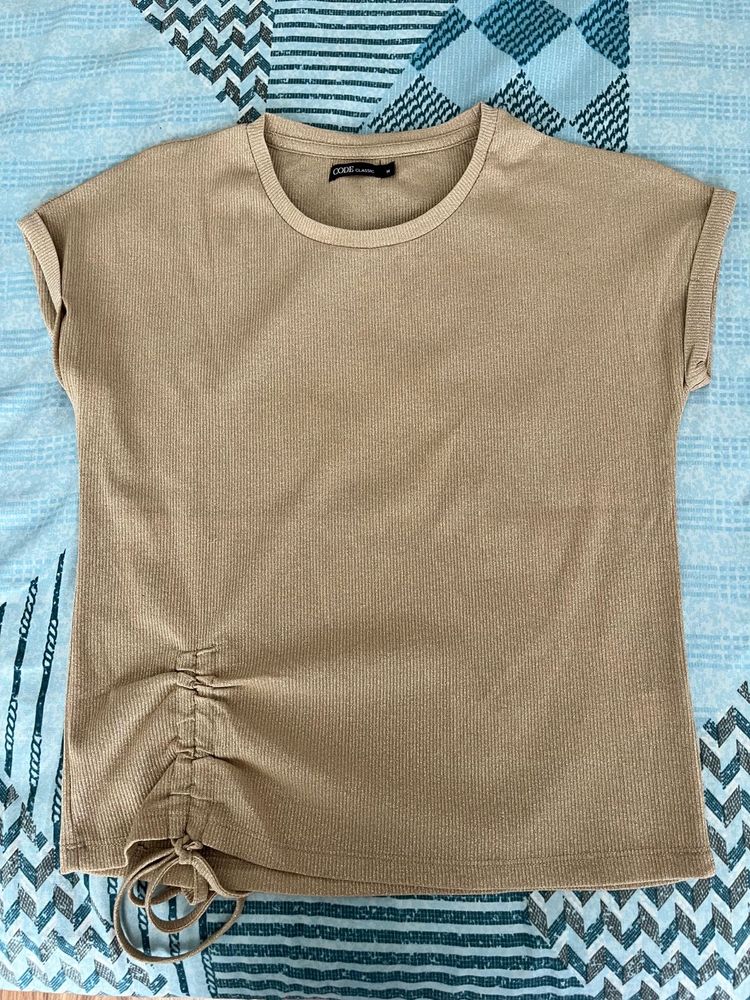 Shimmer top with tie detail