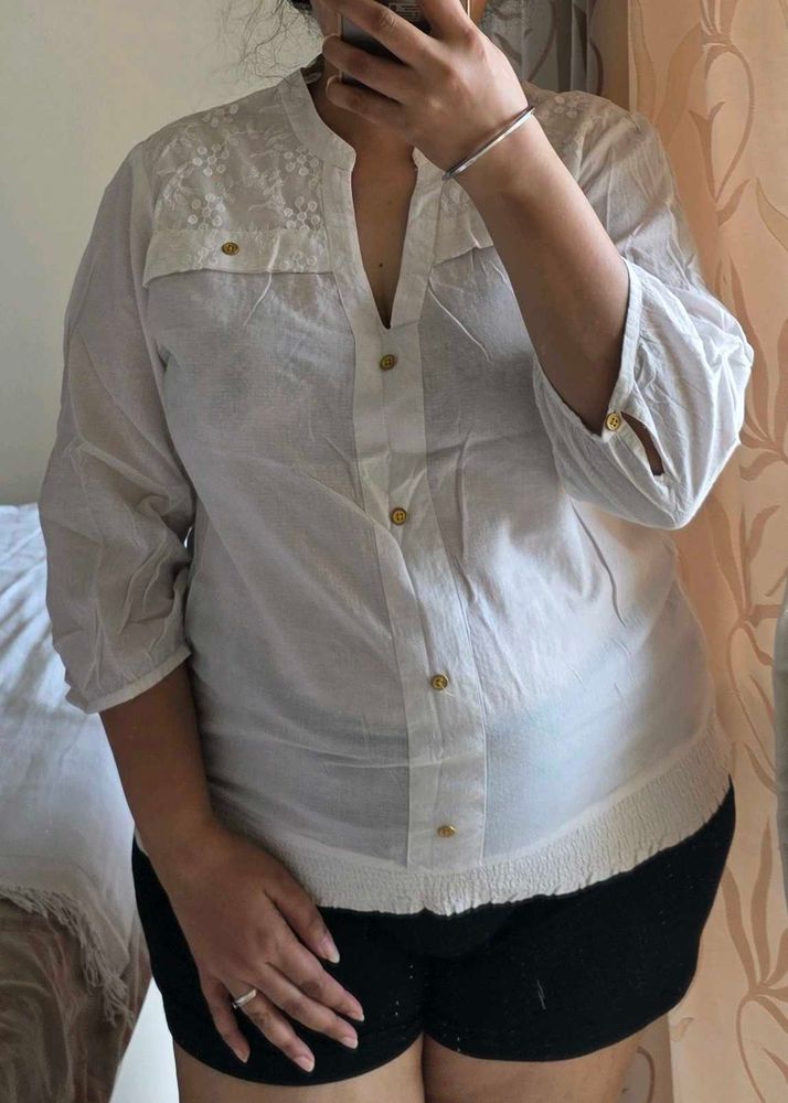 Elegant White Embroidered top