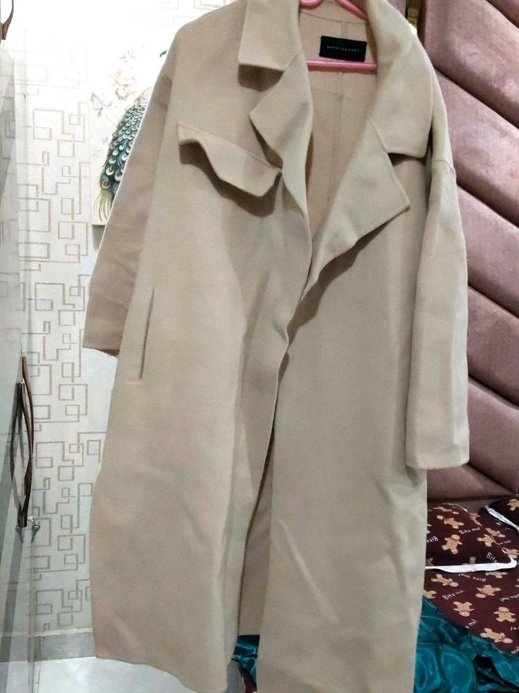 Stylish Beige Long Coat