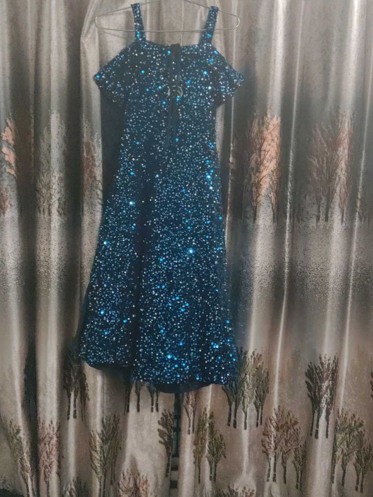 Sparkling Blue Sequin Party Dress