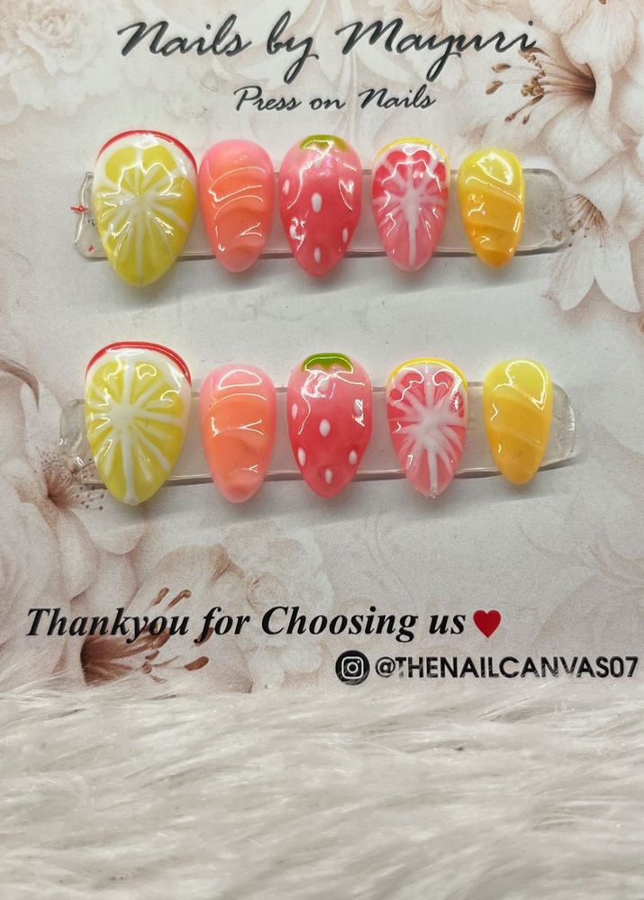 Cute Fruit Press-On Nails
