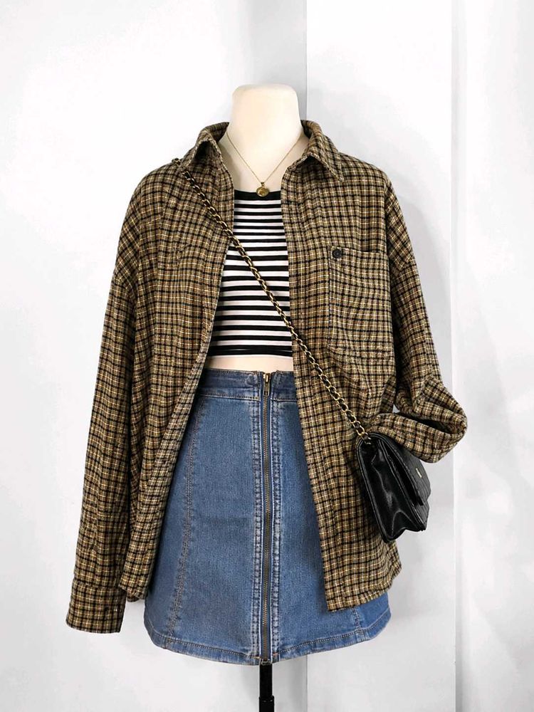 Unisex Plaid Overshirt Jacket