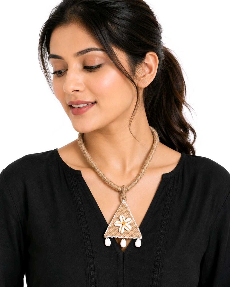 Boho Hemp &amp; Shel Jute Necklace