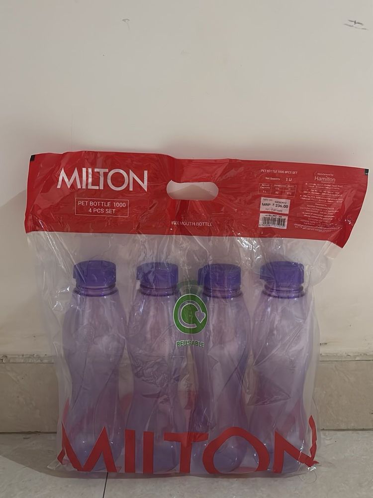 Milton PET Bottle 1000 4 Pcs Set