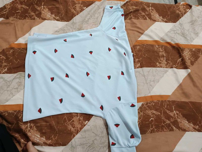 Light Blue Watermelon Print Top