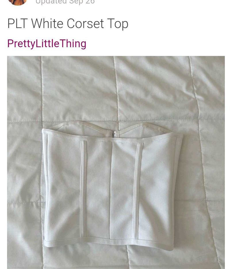 PrettyLittleThing White Corset Top