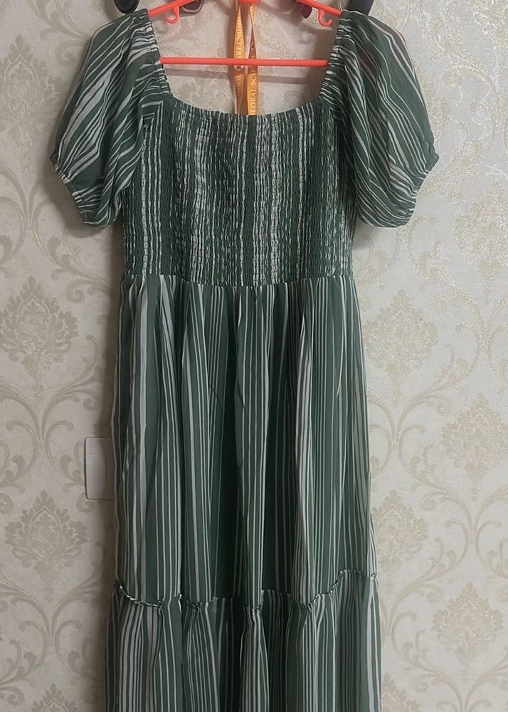 half shoulder long gown