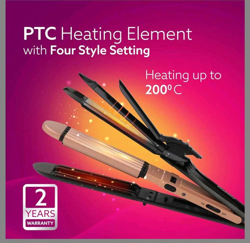 3-in-1 Hair Styler: Straightener, Curler &amp; Crimper
