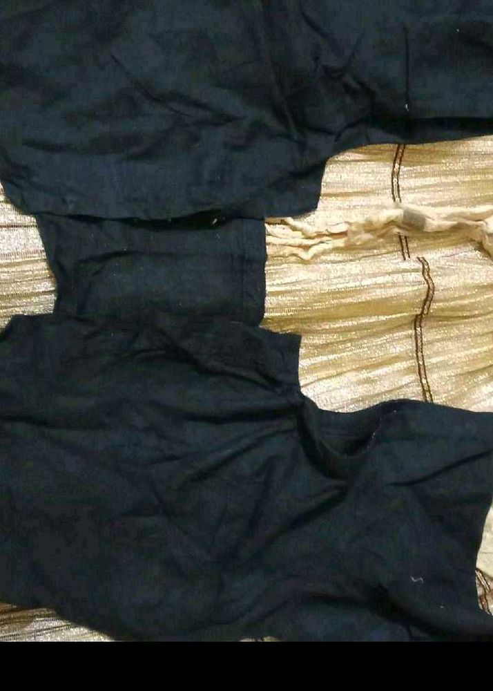 Black blouse Set with Golden Border