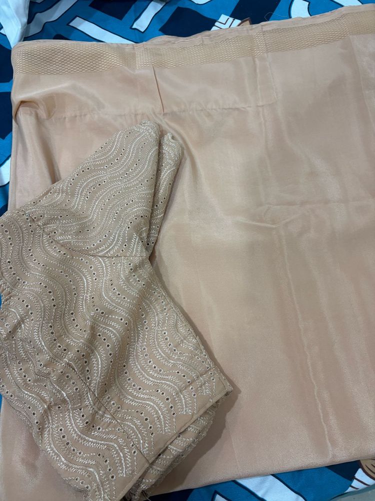 Elegant Peach Saree with blouse