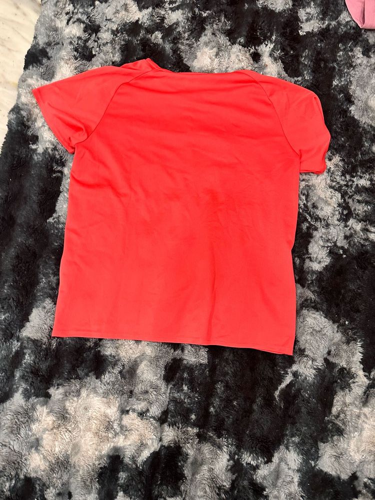 Vibrant Red T-Shirt quick dry