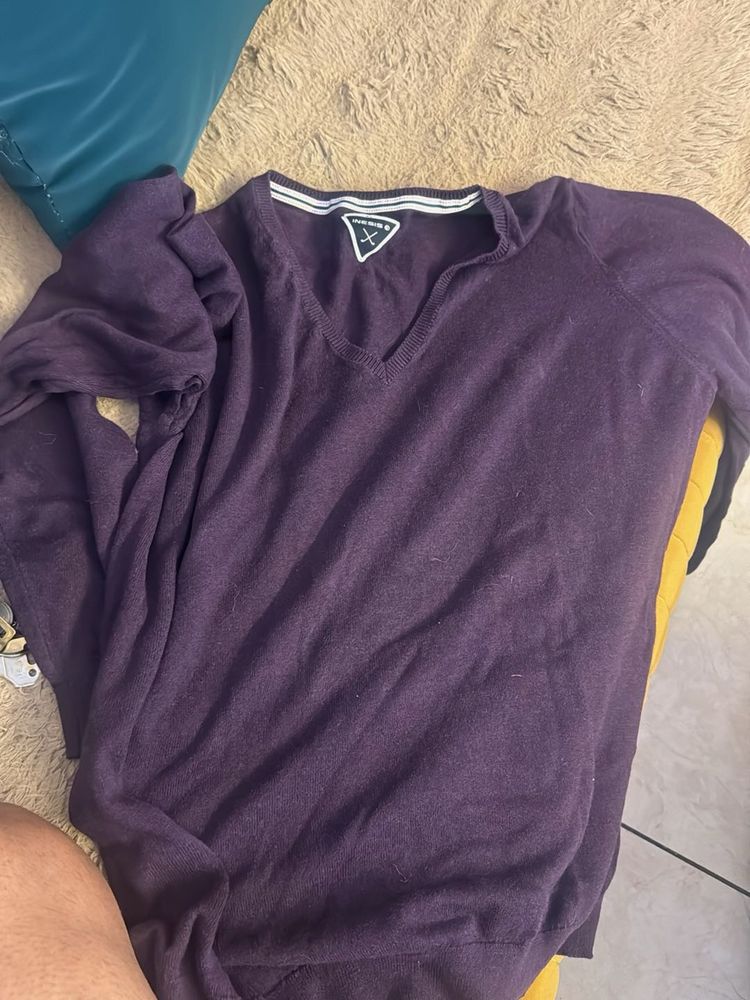 Purple Decathlon V-Neck Sweater