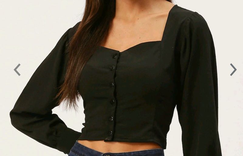 Black Sweetheart Neckline Top 🖤