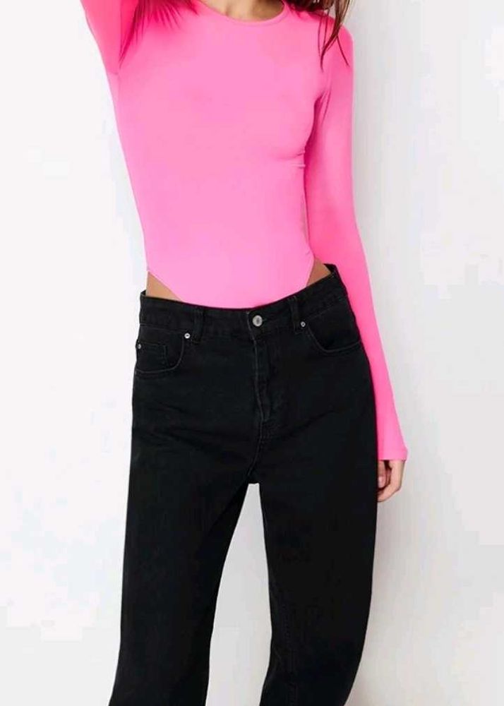 Hot Pink Long Sleeve Bodysuit