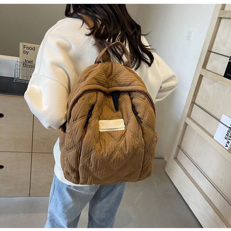 Quilted Corduroy Backpack
