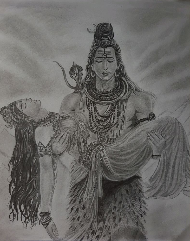 shiv-shakti sketch 🤌🏻💖