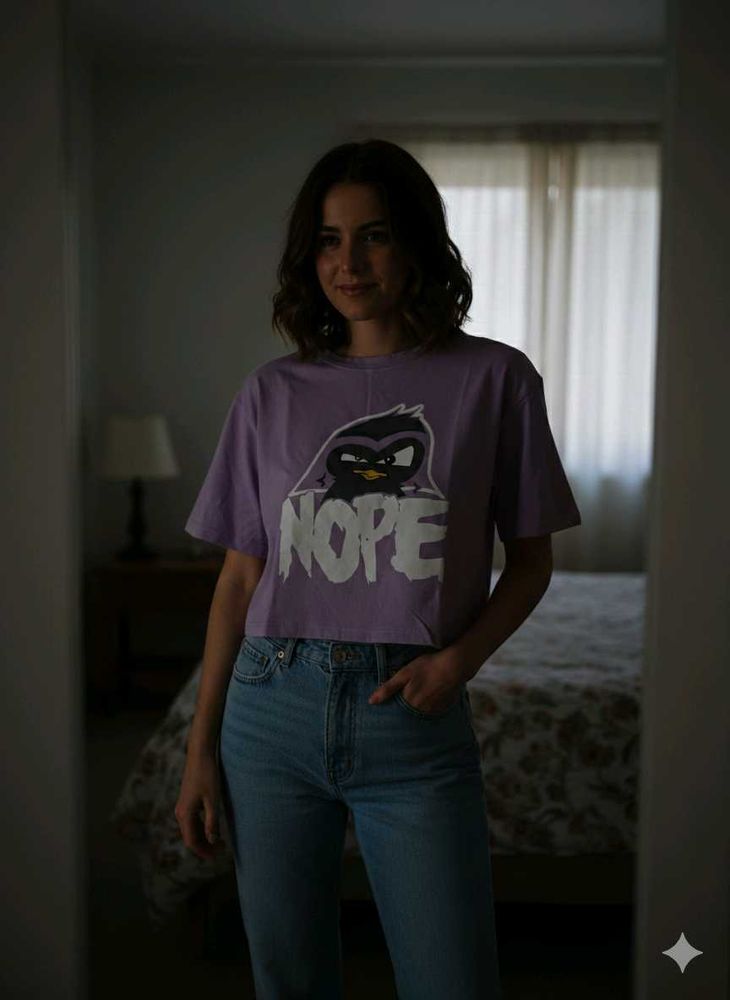 Purple Graphic Crop Top