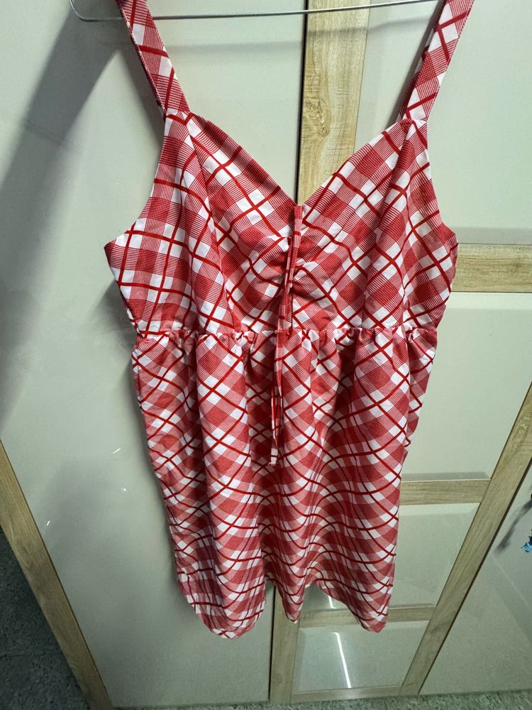 Red Plaid Summer Dress