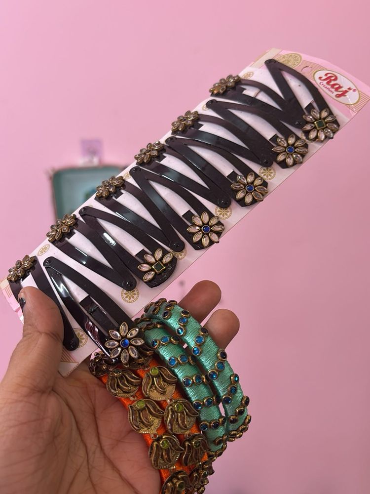 12 Decorative Hair Clips &amp; Bangles