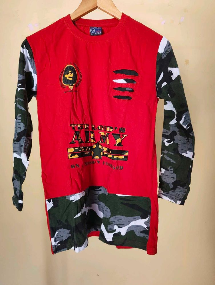 Red Camo Long Sleeve T-Shirt