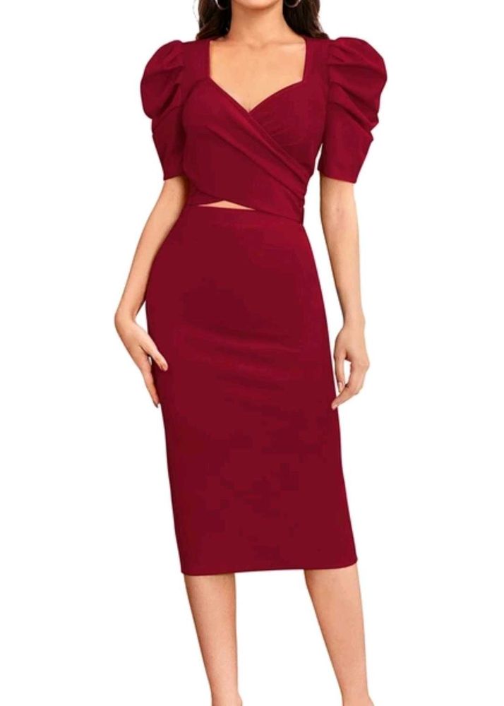 London Belly, Maroon Co-ord Set For Women